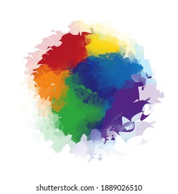 Colorful Rainbow Paint Splash, Watercolor Splash