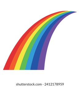 Colorful rainbow path stretching from the back to the front Illustration
