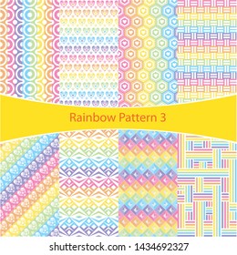 colorful rainbow pattern collection, love rainbow illustration, star background