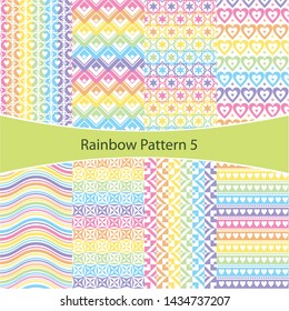 colorful rainbow pattern collection, love rainbow background illustration set