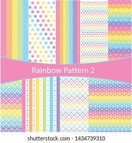 colorful rainbow pattern collection, star rainbow illustration, love background