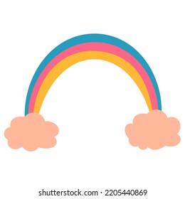 colorful rainbow and pink clouds composition