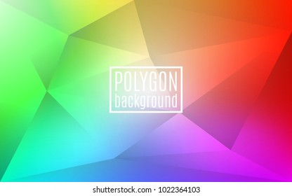 Colorful rainbow polygon background. Triangle mosaic with transparencies. Creative color backdrop for design. Vector illustration.