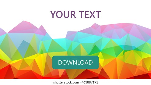 Colorful rainbow polygon banner background or vector frame