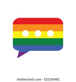 Colorful Rainbow Pride Message Icon, in Colors of LGBT Flag