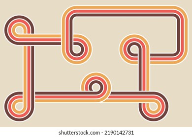 colorful rainbow retro vintage style rounded striped lines background