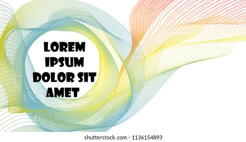 Colorful rainbow ribbon abstract on white background with circle space in the center for text