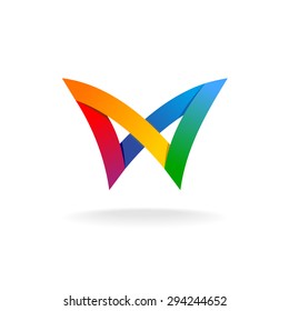 Colorful Rainbow Ribbons, Butterfly Logo