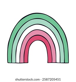 Colorful rainbow shape Abrosexual pride flag Happy pride day LGBTQ community Pride Month Vector hand drawn doodle for posters, stickers, logo, cards