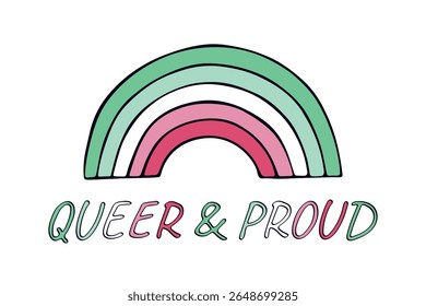 Forma de arco-íris colorido Bandeira do orgulho abrosexual Feliz dia do orgulho LGBTQIA comunidade do Mês do Orgulho Desenho à mão desenhado doodle para cartazes, adesivos, logotipo, cartões