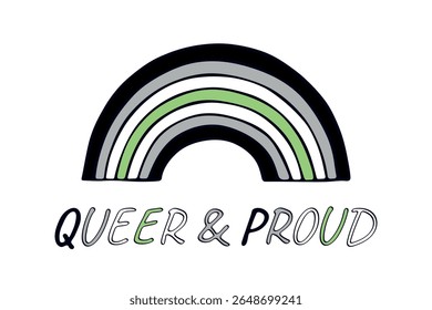 Forma de arco-íris colorido Bandeira do orgulho agênero Feliz dia do orgulho LGBTQIA comunidade Orgulho Mês do Orgulho Desenho à mão desenhado doodle para cartazes, adesivos, logotipo, cartões