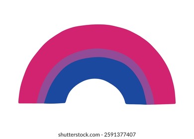 Colorful rainbow shape Bisexual pride flag Happy pride day LGBTQ community Pride Month Vector hand drawn doodle for posters, stickers, logo, cards