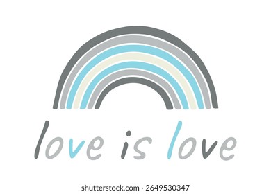 Colorful rainbow shape Demiboy pride flag Happy pride day LGBTQIA community Pride Month Vector hand drawn doodle for posters, stickers, logo, cards