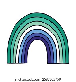 Colorful rainbow shape Gay men pride flag Happy pride day LGBTQ community Pride Month Vector hand drawn doodle for posters, stickers, logo, cards