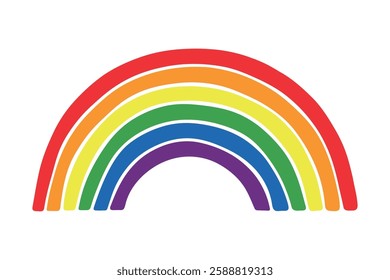 Colorful rainbow shape Gay pride flag Happy pride day LGBTQ community Pride Month Vector hand drawn doodle for posters, stickers, logo, cards