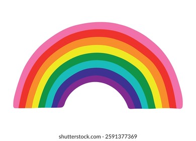 Colorful rainbow shape Gay pride flag Happy pride day LGBTQ community Pride Month Vector hand drawn doodle for posters, stickers, logo, cards