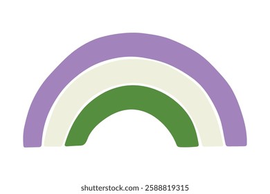 Colorful rainbow shape Genderqueer pride flag Happy pride day LGBTQ community Pride Month Vector hand drawn doodle for posters, stickers, logo, cards