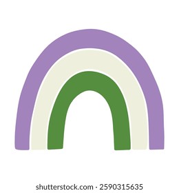 Colorful rainbow shape Genderqueer pride flag Happy pride day LGBTQ community Pride Month Vector hand drawn doodle for posters, stickers, logo, cards