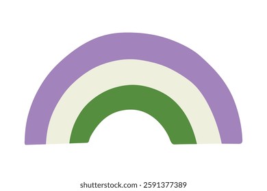 Colorful rainbow shape Genderqueer pride flag Happy pride day LGBTQ community Pride Month Vector hand drawn doodle for posters, stickers, logo, cards