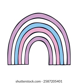 Colorful rainbow shape Intersex pride flag Happy pride day LGBTQ community Pride Month Vector hand drawn doodle for posters, stickers, logo, cards