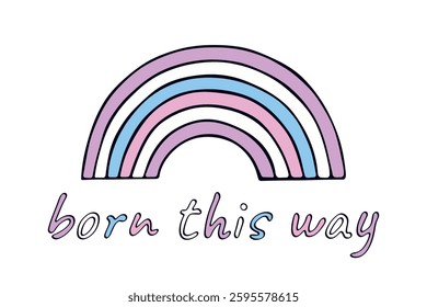 Colorful rainbow shape Intersex pride flag Happy pride day LGBTQIA community Pride Month Vector hand drawn doodle for posters, stickers, logo, cards