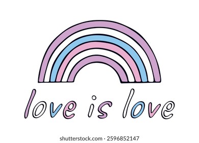 Colorful rainbow shape Intersex pride flag Happy pride day LGBTQIA community Pride Month Vector hand drawn doodle for posters, stickers, logo, cards