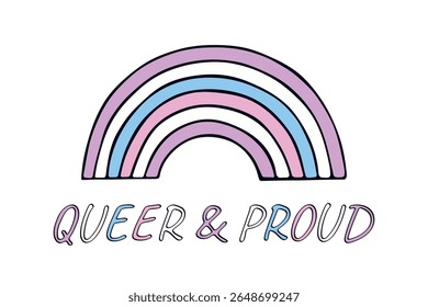 Forma de arco-íris colorido Bandeira do orgulho intersexual Feliz dia do orgulho LGBTQIA comunidade Orgulho Mês do Orgulho Desenho à mão desenhado doodle para cartazes, adesivos, logotipo, cartões