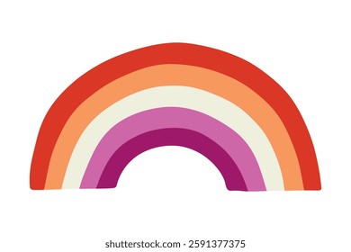 Colorful rainbow shape Lesbian pride flag Happy pride day LGBTQ community Pride Month Vector hand drawn doodle for posters, stickers, logo, cards