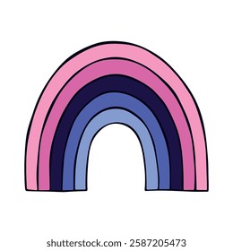 Colorful rainbow shape Omnisexual pride flag Happy pride day LGBTQ community Pride Month Vector hand drawn doodle for posters, stickers, logo, cards