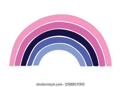 Colorful rainbow shape Omnisexual pride flag Happy pride day LGBTQ community Pride Month Vector hand drawn doodle for posters, stickers, logo, cards