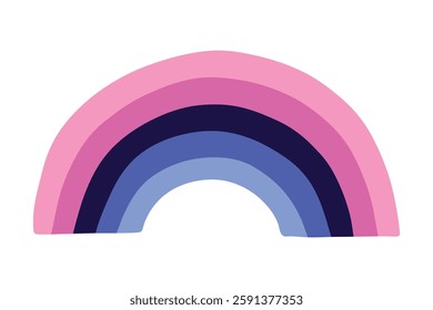 Colorful rainbow shape Omnisexual pride flag Happy pride day LGBTQ community Pride Month Vector hand drawn doodle for posters, stickers, logo, cards