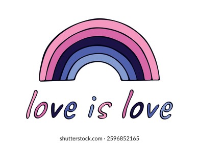 Colorful rainbow shape Omnisexual pride flag Happy pride day LGBTQIA community Pride Month Vector hand drawn doodle for posters, stickers, logo, cards