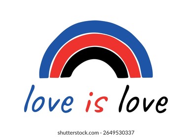 Colorful rainbow shape Polyamory pride flag Happy pride day LGBTQIA community Pride Month Vector hand drawn doodle for posters, stickers, logo, cards