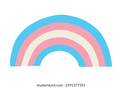 Colorful rainbow shape Transgender pride flag Happy pride day LGBTQ community Pride Month Vector hand drawn doodle for posters, stickers, logo, cards