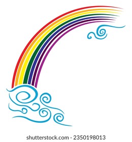 Farbiger Regenbogen in der Skizze