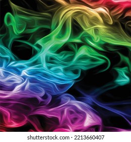 colorful rainbow smoke pattern print textile
