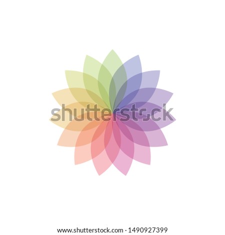 Colorful rainbow Spirograph on white background - Vector