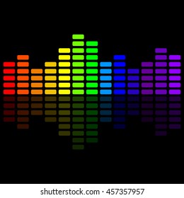 Music Equalizer On Dark Background Isolated Stock Vector (Royalty Free ...