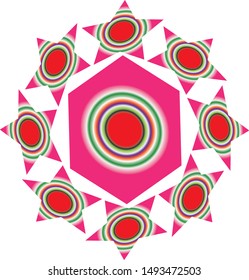 colorful rainbow star circle design