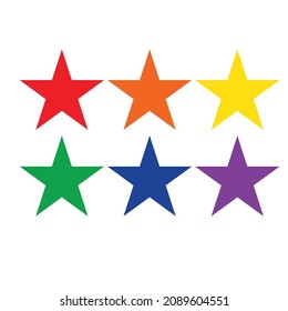 Colorful rainbow star shape on high quality white background