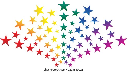 Colorful Rainbow Starburst Shooting Star Graphic 