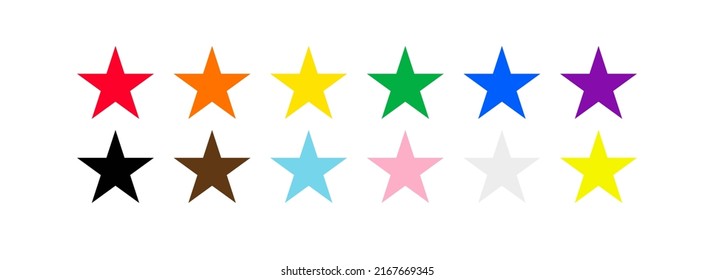 Colorful rainbow stars icons design. Happy LGBT pride month theme vector template. 