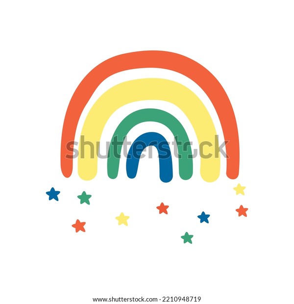 Colorful Rainbow Stars Vector Art Illustration Stock Vector (Royalty