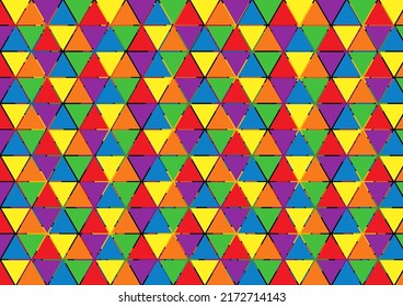 Colorful rainbow triangle shape background - seamless pattern.