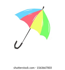 Colorful rainbow umbrella design for clipart, logo, icon, background, wallpaper, element craft, card design. Umbrella with cartoon style.