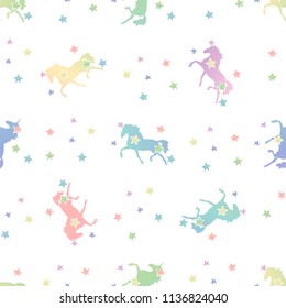 Colorful rainbow Unicorn. Magical animal rainbow Pattern