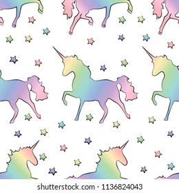 Colorful rainbow Unicorn. Magical animal rainbow Pattern