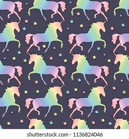 Colorful rainbow Unicorn. Magical animal rainbow Pattern