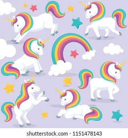 Colorful Rainbow unicorns
