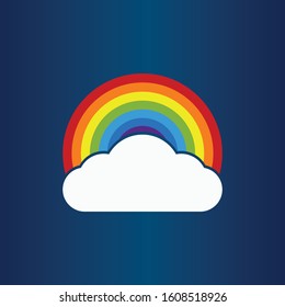 Colorful Rainbow Vector Illustration. Color Rainbow Cloud Vector